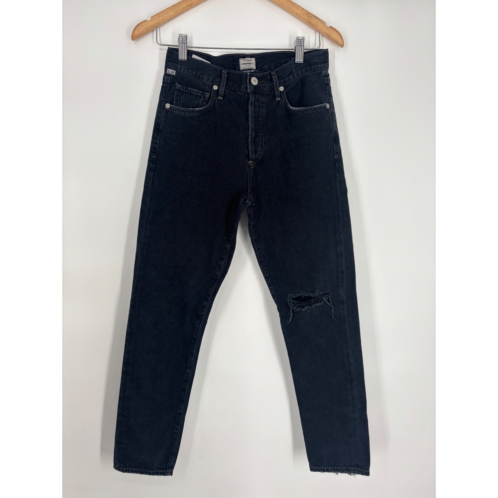 Citizens of Humanity Jeans Womens 25 Black Liya High Rise Classic Fit Crop